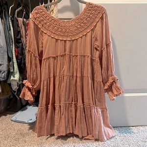 Free people crochet mini dress tunic